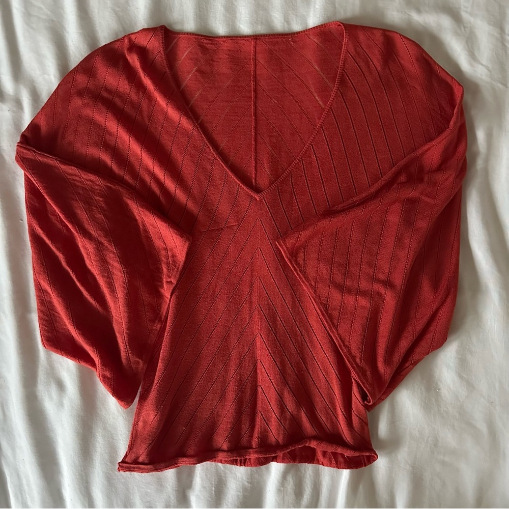 V Neck Ribbed Top - Picture 2 of 3